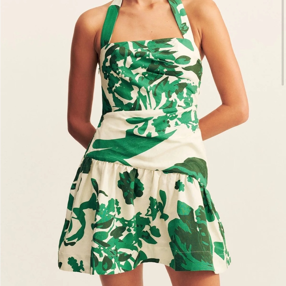 Shona Joy Joni Halter Draped Mini Dress